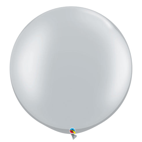 Silver Metallic Latex Balloons | 30 Inch | Qualatex